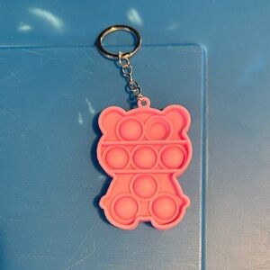 Pink Bear Pop It Keychain